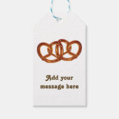 Fun Paired Pretzel Loaves eigen bericht brood them Cadeaulabel (Voorkant)