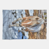 Fun Palomino Paint Ranch Horse Animal-lover Foto Theedoek (Horizontaal)