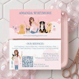 Fun Pampered Pet Dog Groomer Professional Stylist Visitekaartje