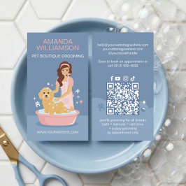 Fun Pampered Pet Dog Groomer Professional Stylist  Visitekaartje