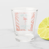 Fun Papaya Tropical Flamingo & Foliage Vacation Shot Glas (Achterkant)