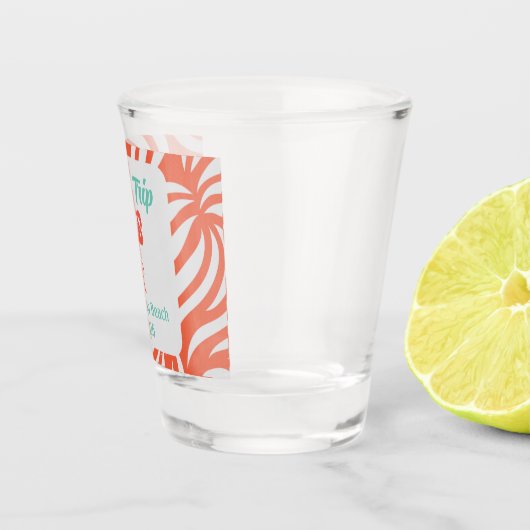 Fun Papaya Tropical Flamingo & Foliage Vacation Shot Glas (Rechts)