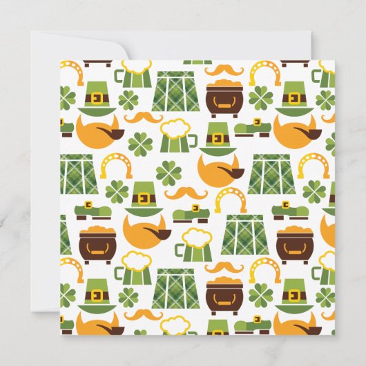 Fun Papercut St. Patrick's Day Leprechauns Bier Kaart (Achterkant)