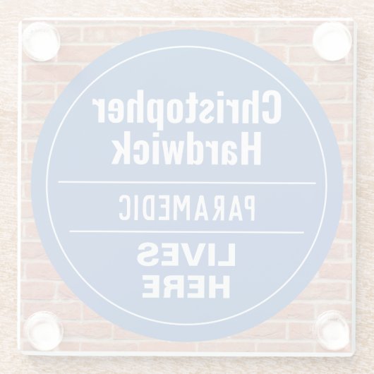 Fun Paramedic Wall Plaque Style Onderzetter Glazen Onderzetter (Achterkant)