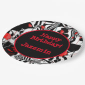 Fun Party Black, White, Red Modern Jazz Papieren Bordje (Gekanteld)