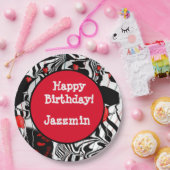 Fun Party Black, White, Red Modern Jazz Papierplaa Papieren Bordje (Feest)