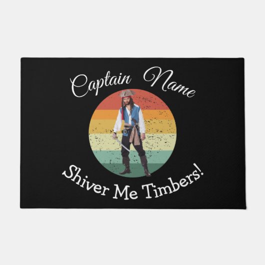 Fun Party Blue Pirate Doormat Deurmat (Voorkant)