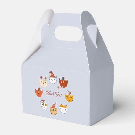 Fun Party Cat Dank je Bedankdoosjes (Voorkant Zijde)