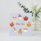 Fun Party Cat Dank je kaart (Staand voorkant)