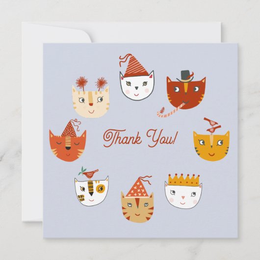 Fun Party Cat Dank je kaart (Voorkant)