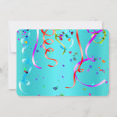 Fun Party Celebration First Birthday Blauwgroen Kaart (Achterkant)