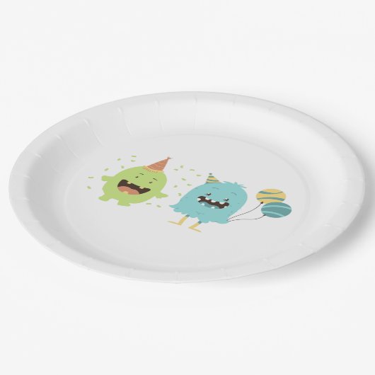 Fun Party Monster Papieren Bordje (Gekanteld)