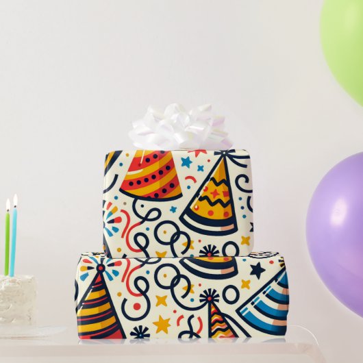 Fun Party Petten en Confetti Cadeaupapier (Feestgeschenken)