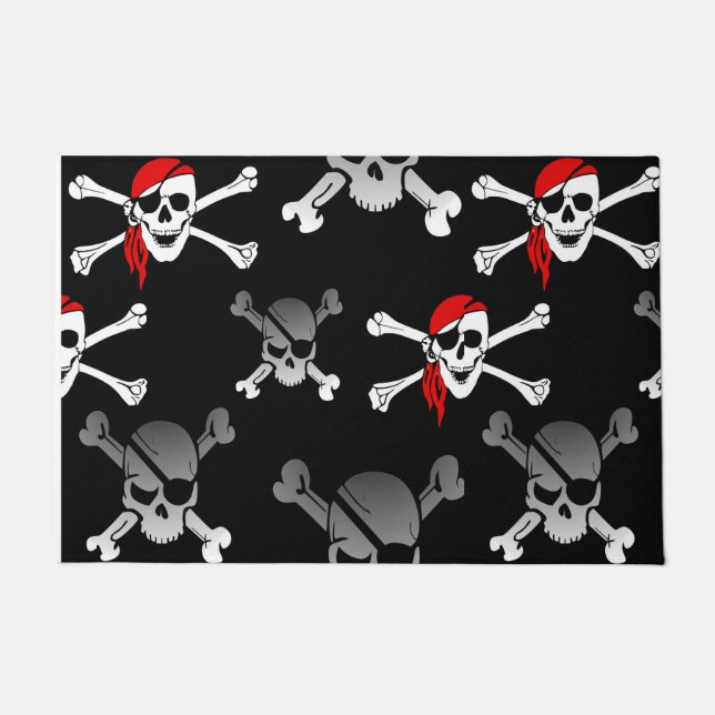Fun Party Pirate Pattern Doormat Deurmat (Voorkant)