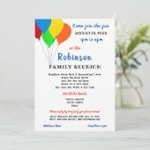 Fun Party Style Familiereünie Trendy Ballon Kaart (Staand voorkant)