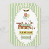 Fun Party Train Uitnodiging voor 10e verjaardag (Voorkant / Achterkant)