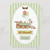 Fun Party Train Uitnodiging voor 10e verjaardag
