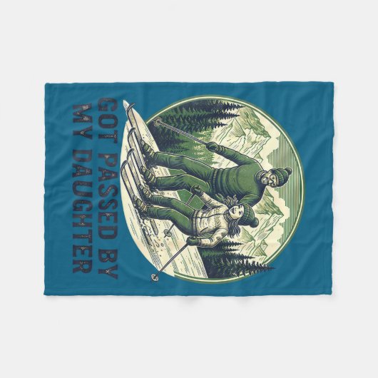 Fun Passed Skiing Got Daughter Daughter Fleece Deken (Voorkant (Horizontaal))