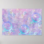 Fun Pastel Bubbles Float All Over een Lavender Sky Poster (Voorkant)