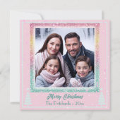 Fun Pastel Christmas Family Flat Holiday Kaart (Voorkant)
