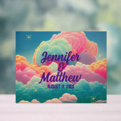 Fun Pastel Cotton Snoep Clouds Acryl Bord (Neutraal)