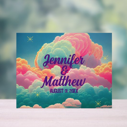 Fun Pastel Cotton Snoep Clouds Acryl Bord (Neutraal)