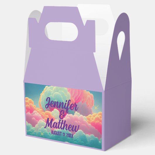 Fun Pastel Cotton Snoep Clouds Bedankdoosjes (Geopend)