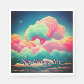 Fun Pastel Cotton Snoep Clouds Servet (Voorkant)