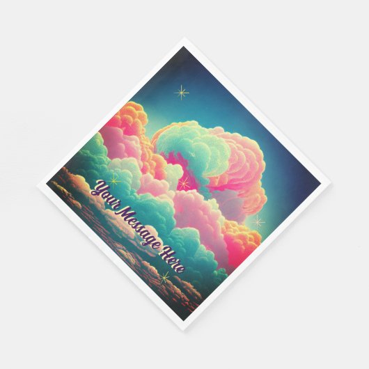 Fun Pastel Cotton Snoep Clouds Servet (Hoek)