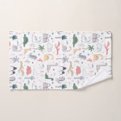 Fun Pastel Dinosaur Scene Pattern Bad Handdoek (Handdoek)
