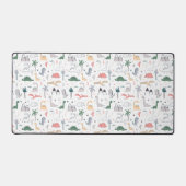 Fun Pastel Dinosaur Scene Pattern Bureaumat (Voorkant)