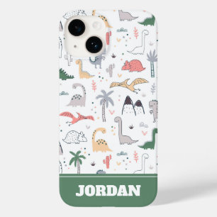 Fun Pastel Dinosaur Scene Pattern Case-Mate iPhone 14 Hoesje
