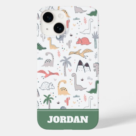 Fun Pastel Dinosaur Scene Pattern Case-Mate iPhone Case (Achterkant)