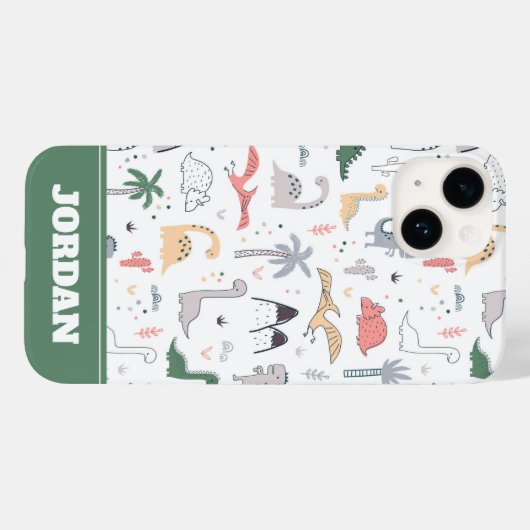 Fun Pastel Dinosaur Scene Pattern Case-Mate iPhone Case (Achterkant (horizontaal))