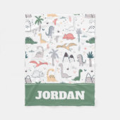 Fun Pastel Dinosaur Scene Pattern Fleece Deken (Voorkant)