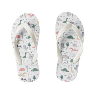 Fun Pastel Dinosaur Scene Pattern Kinder Teenslippers