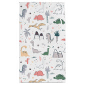 Fun Pastel Dinosaur Scene Pattern Klein Cadeauzakje (Achterkant)