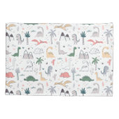 Fun Pastel Dinosaur Scene Pattern Kussensloop (Achterkant)