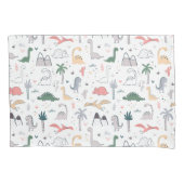 Fun Pastel Dinosaur Scene Pattern Kussensloop (Voorkant)