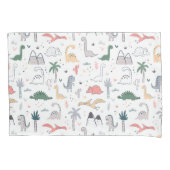 Fun Pastel Dinosaur Scene Pattern Kussensloop (Voorkant)