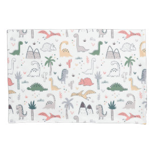 Fun Pastel Dinosaur Scene Pattern Kussensloop