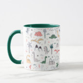 Fun Pastel Dinosaur Scene Pattern Mok (Links)