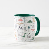 Fun Pastel Dinosaur Scene Pattern Mok (Voorkant rechts)