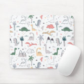 Fun Pastel Dinosaur Scene Pattern Muismat (Met muis)