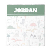 Fun Pastel Dinosaur Scene Pattern Notitieblok (Voorkant)