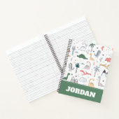 Fun Pastel Dinosaur Scene Pattern Notitieboek (Binnen)