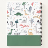 Fun Pastel Dinosaur Scene Pattern Notitieboek (Achterkant)