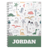 Fun Pastel Dinosaur Scene Pattern Notitieboek (Voorkant)