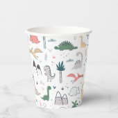 Fun Pastel Dinosaur Scene Pattern Papieren Bekers (Voorkant)