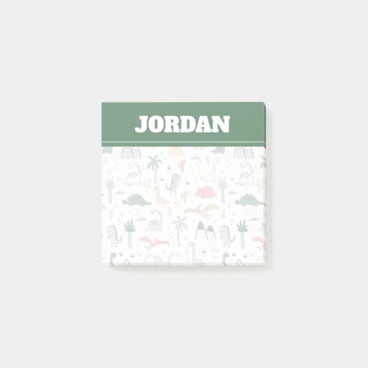 Fun Pastel Dinosaur Scene Pattern Post-it® Notes (Voorkant)